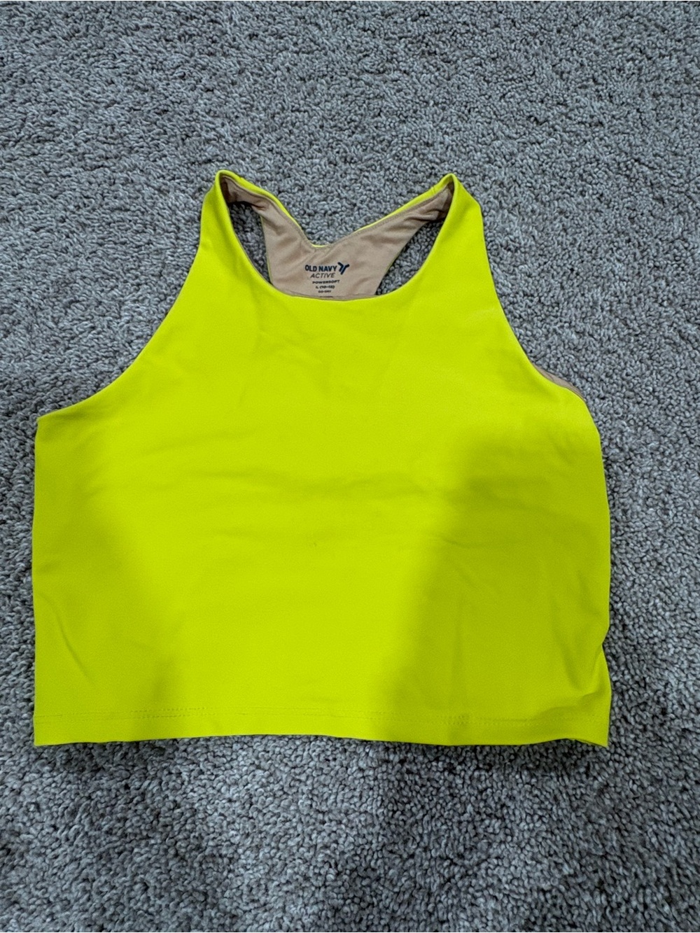 Old Navy Neon Yellow Racerback Crop Tank Top